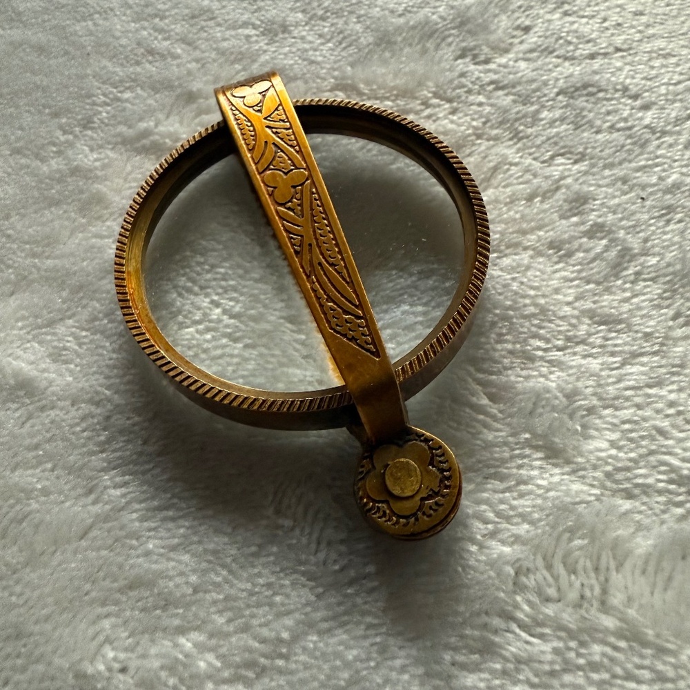 Decorative Antiqued Brass Magnifying Glass